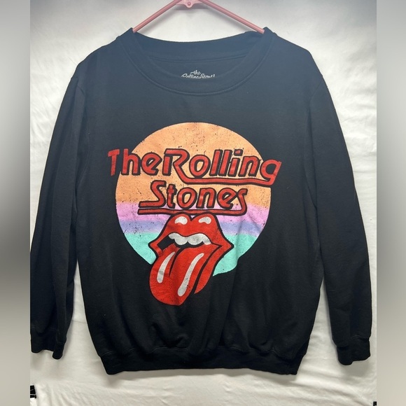the Rolling Stones Tops - The Rolling Stones Graphic Sweatshirt Black Women's Size Xl